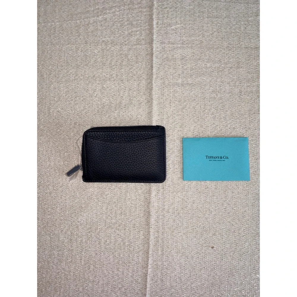 Tiffany & Co Card Case coin purse Black new Return to Tiffany Pebbled Leather